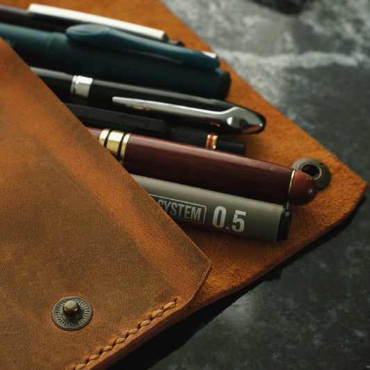 Personalized Leather Pen Case, Leather pen holder, Fountain Pen Holder, Gift for Dad, Gift for Artist, Gift for Lawyer, Gift for new job