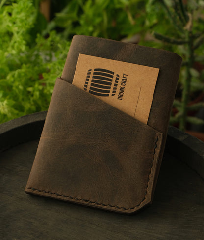 Minimal Leather Card Holder - Roll