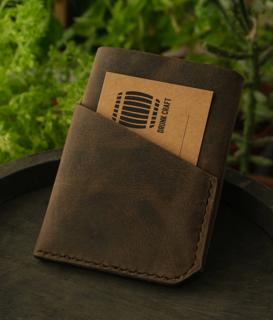 Minimal Leather Card Holder - Roll