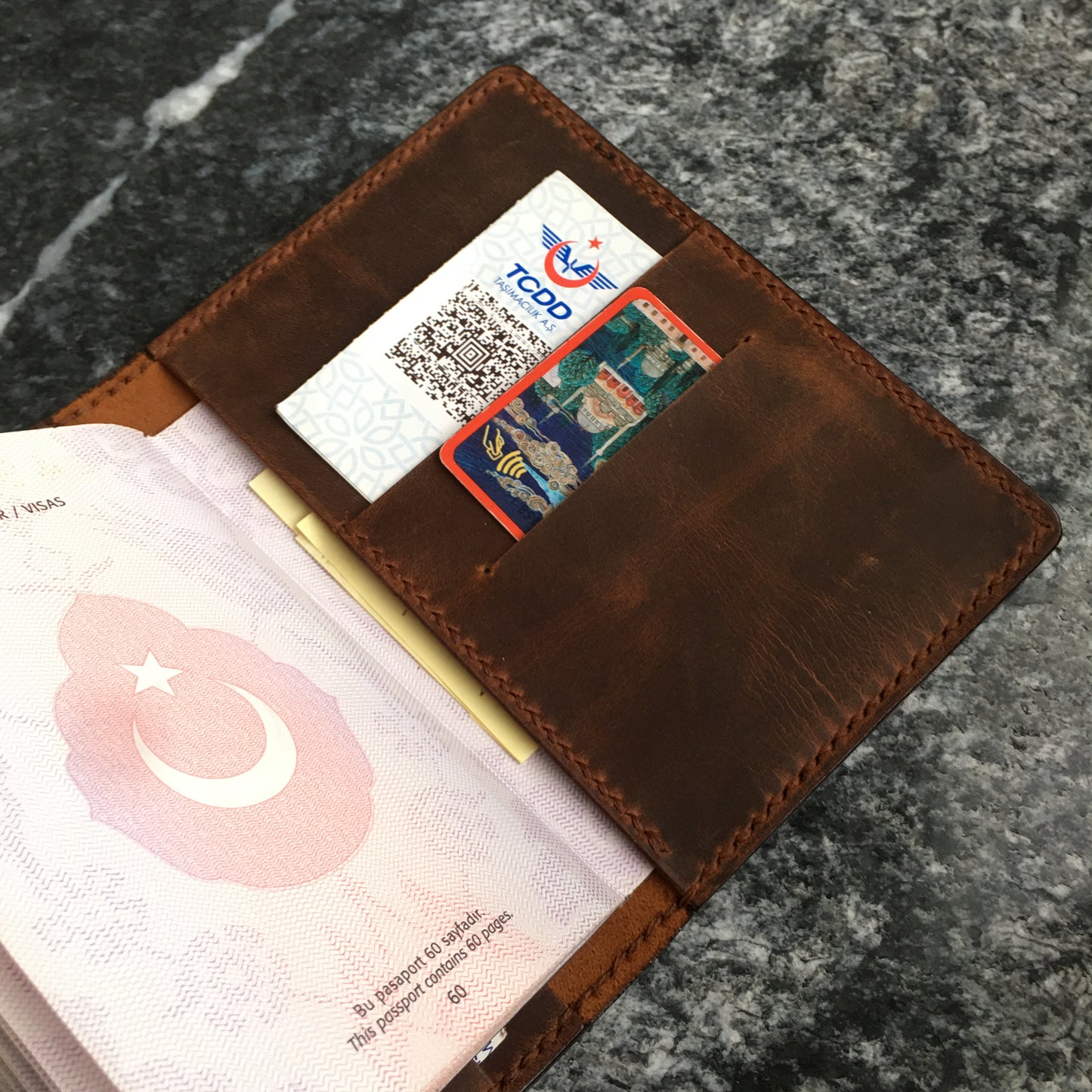 Deri Pasaport Kılıfı Cüzdan Nehemya