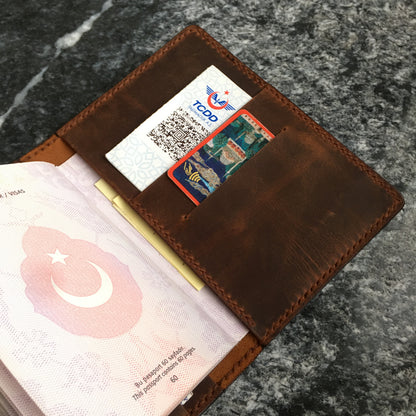 Deri Pasaport Kılıfı Cüzdan Nehemya