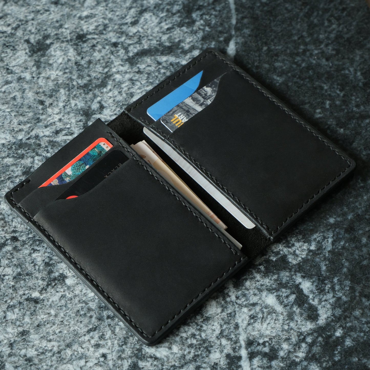 Personalized Leather Slim Wallet, Ultra Thin Wallet, Minimal Leather Wallet, Customized Leather Wallet, Christmas Gift, Gift for Husband