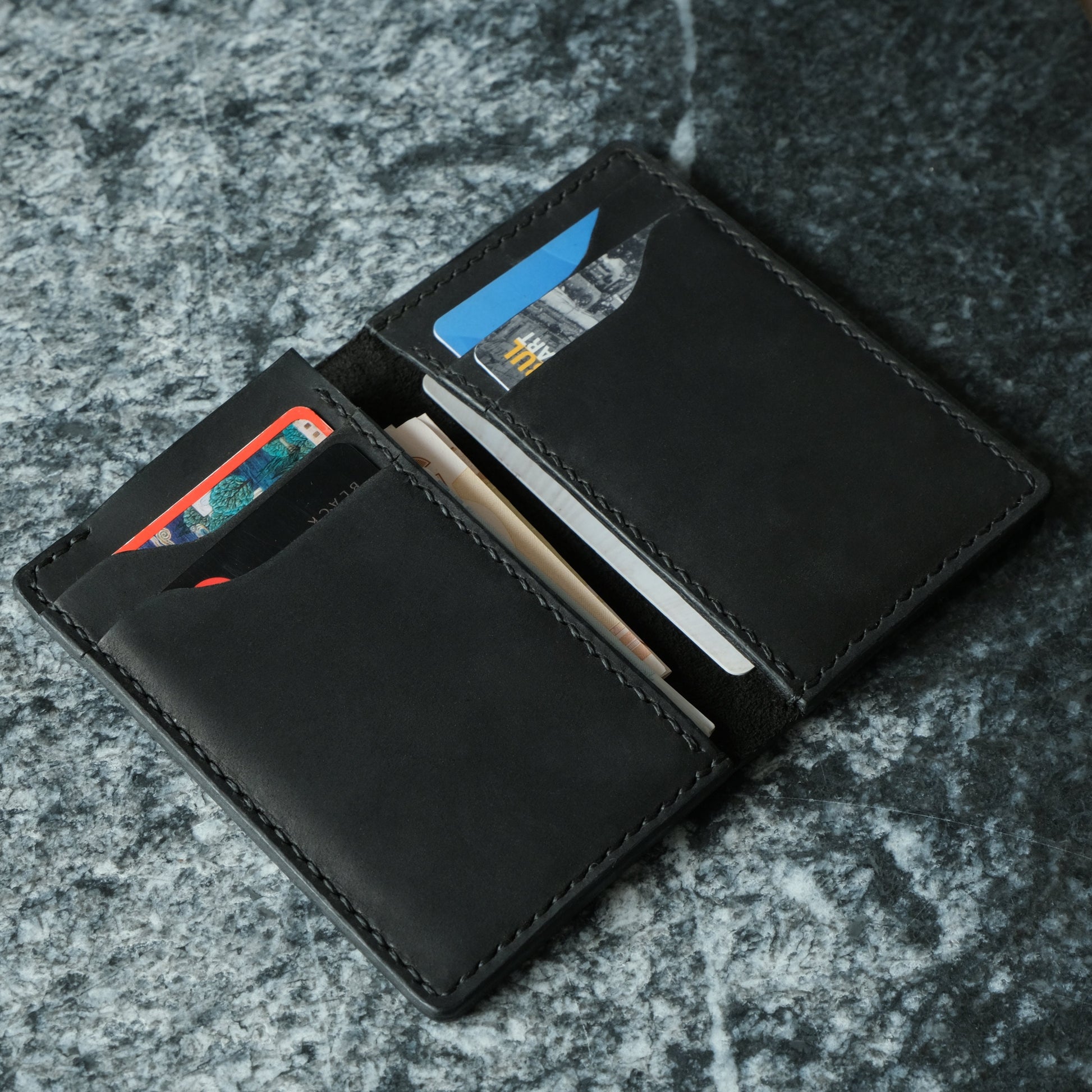 Personalized Leather Slim Wallet, Ultra Thin Wallet, Minimal Leather Wallet, Customized Leather Wallet, Christmas Gift, Gift for Husband