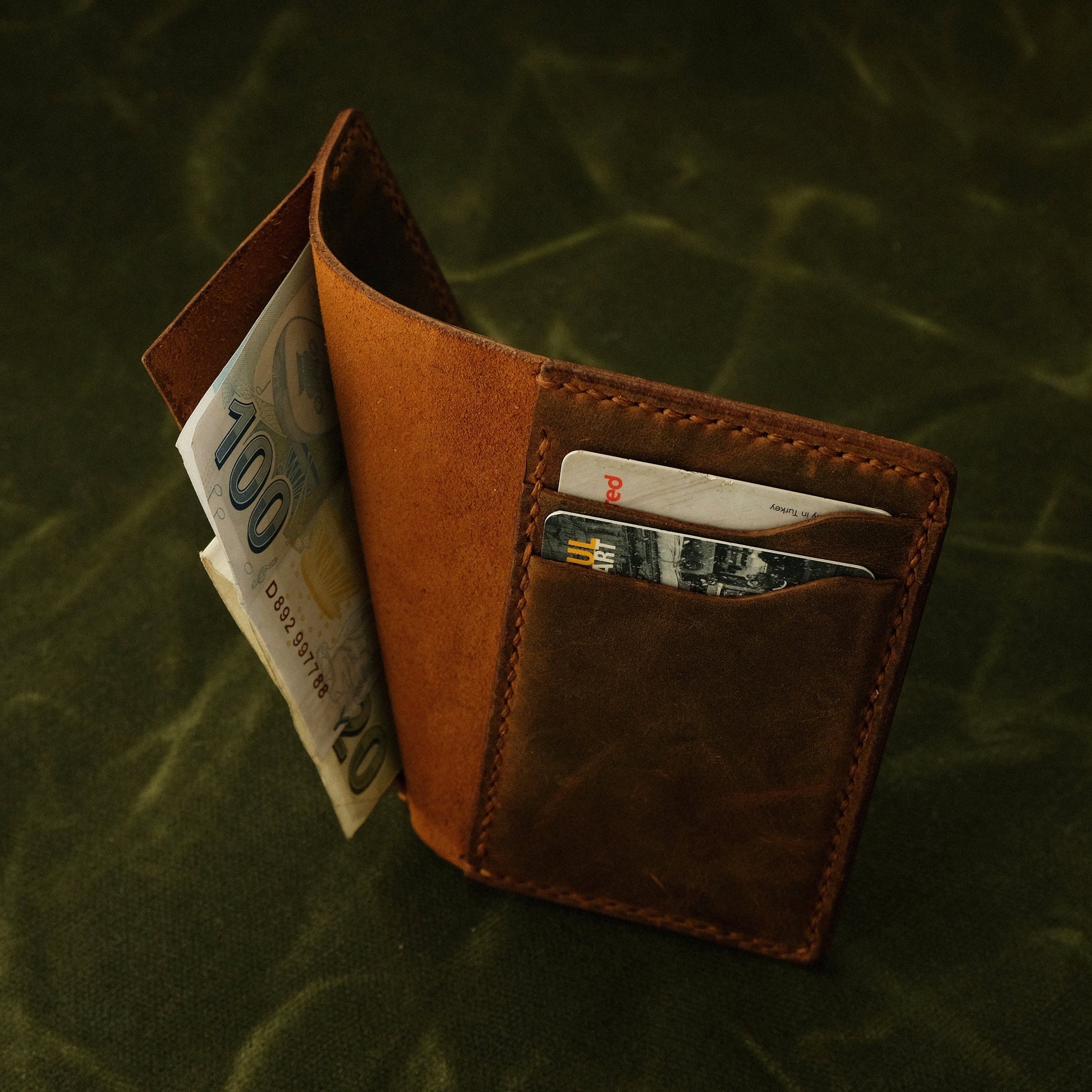 Personalized Leather Slim Wallet, Ultra Thin Wallet, Minimal Leather Wallet, Customized Leather Wallet, Christmas Gift, Gift for Husband
