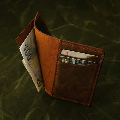 Personalized Leather Slim Wallet, Ultra Thin Wallet, Minimal Leather Wallet, Customized Leather Wallet, Christmas Gift, Gift for Husband