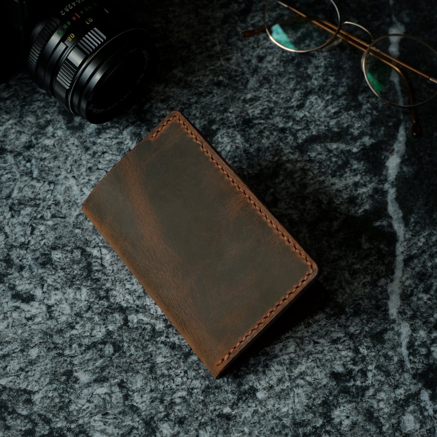 Personalized Leather Slim Wallet, Ultra Thin Wallet, Minimal Leather Wallet, Customized Leather Wallet, Christmas Gift, Gift for Husband