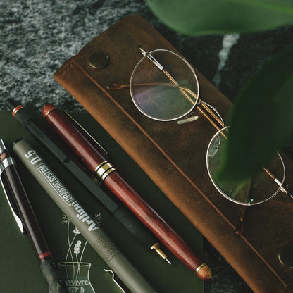 Handmade Fountain Pen Case, Gift for Artist, Personalized Pen Case, Full Grain Leather Pen Holder, Leather Pen Pouch, Christmas Gift