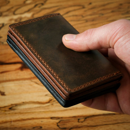 Personalized Leather Slim Wallet, Ultra Thin Wallet, Minimal Leather Wallet, Customized Leather Wallet, Christmas Gift, Gift for Husband
