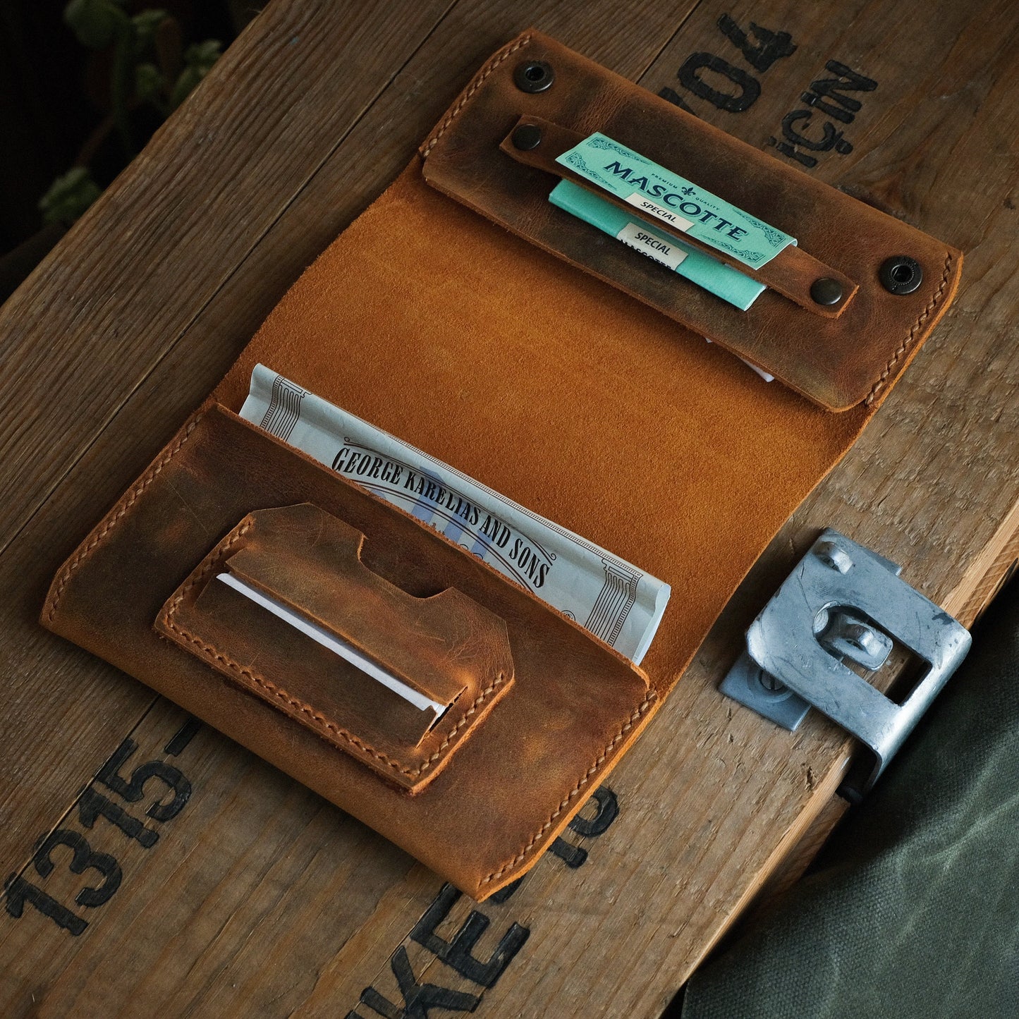 Personalized Leather Tobacco Pouch, Rolling Tobacco Case fit for 25g & 50g Packs, Full Grain Leather Tobacco Wallet, Unique Gift for Smokers