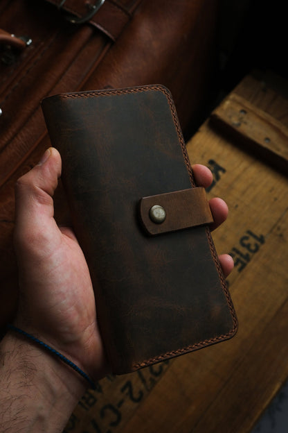 Leather Phone Wallet, Zipper Wallet, Leather Coin Purse Wallet, Personalized iPhone Case, Leather Long Wallet, Christmas Gift