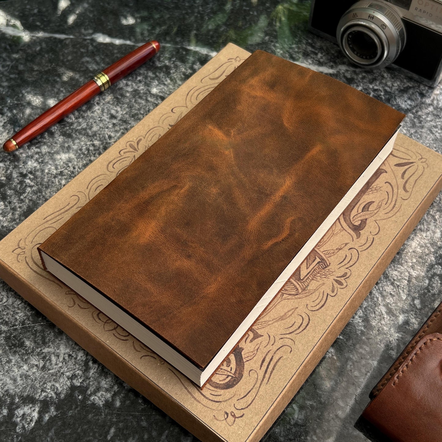 Personalized Travel Notebook, Leather Travel Journal, 256 Pages Leather Journal, Gift for Traveller, Engraved Valentine's Day Gift