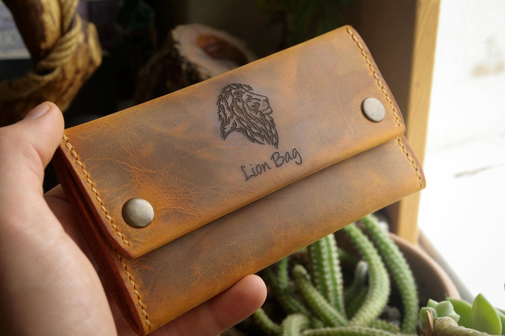 Personalized Leather Tobacco Pouch, Rolling Tobacco Case fit for 25g & 50g Packs, Full Grain Leather Tobacco Wallet, Unique Gift for Smokers