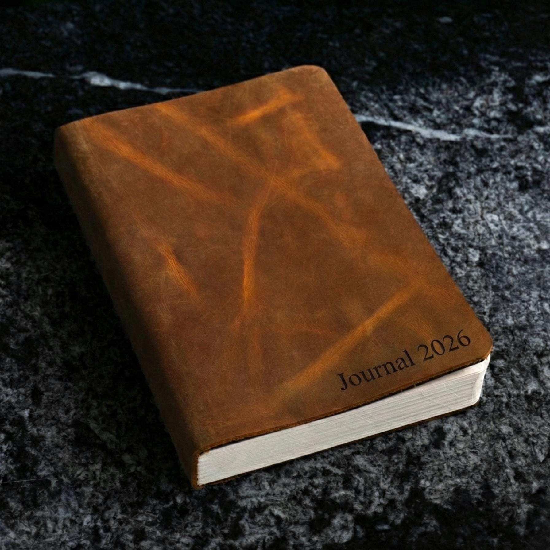 Personalized Leather Journal, A5 Leather Blank Sketchbook, Writing Notebook, Engraved Gift for Writers