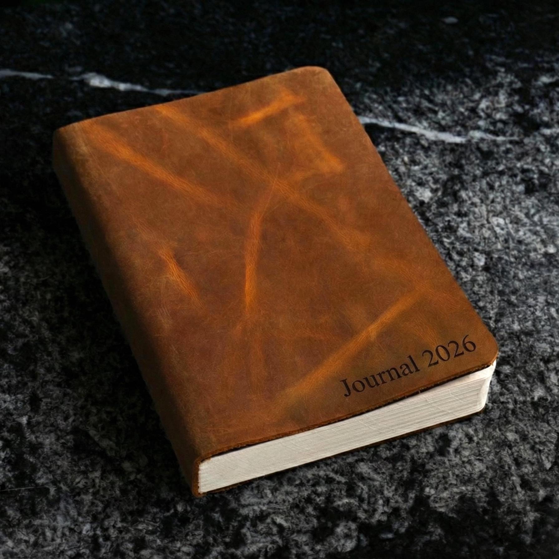 Personalized Leather Journal A5, 500 Pages Full Grain Notebook, 365 Day Diary Journal, Gift for Writers