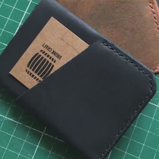Personalized Leather Business Card Holder, Customized Full Grain Slim Wallet Men, Engraved Gift