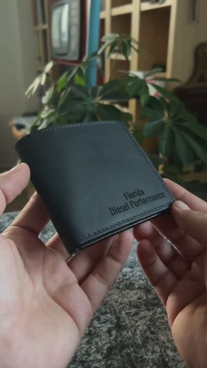 Personalized Leather Wallet for Men, Full Grain Leather Bifold, Engraved Leather Wallet, Groomsmen gift