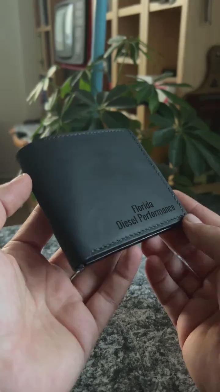 Personalized Leather Wallet for Men, Full Grain Leather Bifold, Engraved Leather Wallet, Groomsmen gift